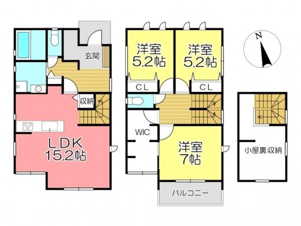 東松山市松本町、中古一戸建ての間取り画像です