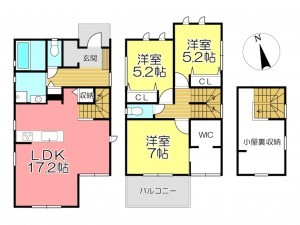 東松山市松本町、中古一戸建ての間取り画像です