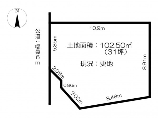 熊谷市柿沼、土地の間取り画像です