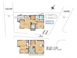 上尾市弁財、中古一戸建ての間取り画像です