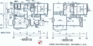 桶川市北、中古一戸建ての間取り画像です