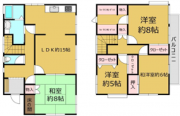 桶川市大字加納、中古一戸建ての間取り画像です