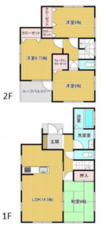 桶川市大字下日出谷、中古一戸建ての間取り画像です