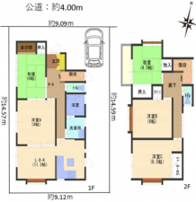 上尾市大字原市、中古一戸建ての間取り画像です