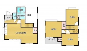 上尾市大字原市、中古一戸建ての間取り画像です