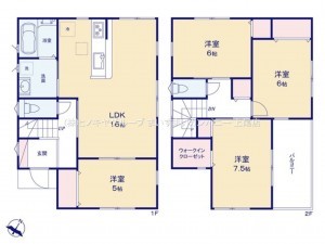 上尾市大字上、新築一戸建ての間取り画像です