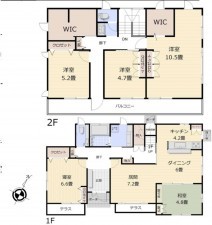 上尾市今泉、中古一戸建ての間取り画像です