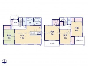 上尾市大字大谷本郷、新築一戸建ての間取り画像です