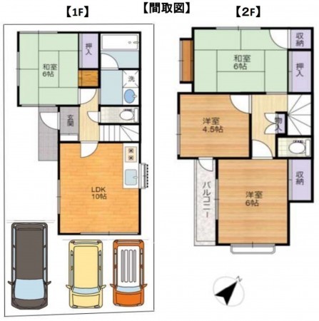 上尾市井戸木、中古一戸建ての間取り画像です