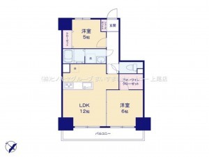 上尾市柏座、マンションの間取り画像です