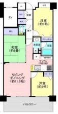 上尾市緑丘、マンションの間取り画像です