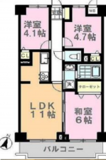 桶川市寿、マンションの間取り画像です