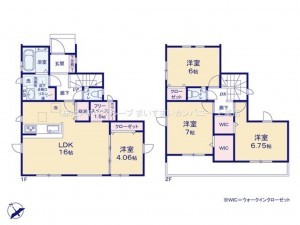 桶川市上日出谷南、新築一戸建ての間取り画像です