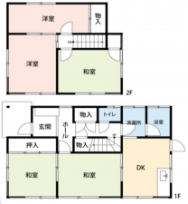 桶川市大字川田谷、中古一戸建ての間取り画像です