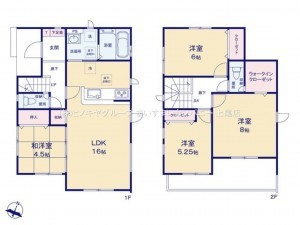 上尾市大字大谷本郷、新築一戸建ての間取り画像です