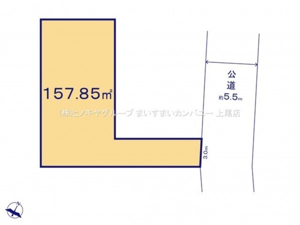 上尾市大字上、土地の間取り画像です