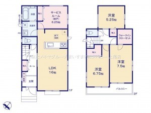 上尾市浅間台、新築一戸建ての間取り画像です