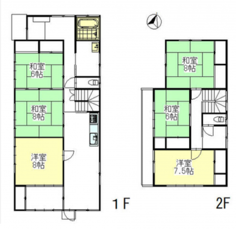 上尾市大字畔吉、中古一戸建ての間取り画像です