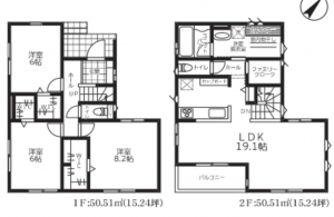 上尾市上平中央、新築一戸建ての間取り画像です