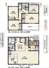 上尾市中分、新築一戸建ての間取り画像です