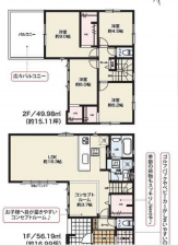 上尾市中分、新築一戸建ての間取り画像です