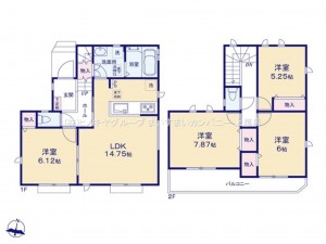 上尾市大字小敷谷、新築一戸建ての間取り画像です