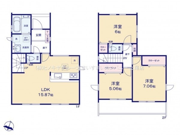 上尾市大字小泉、新築一戸建ての間取り画像です