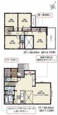 上尾市大字原市、新築一戸建ての間取り画像です