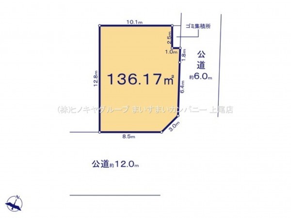 桶川市上日出谷南、土地の間取り画像です