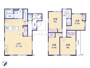 上尾市柏座、新築一戸建ての間取り画像です