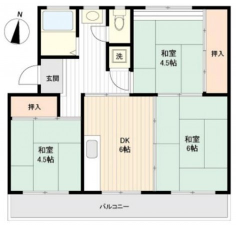 上尾市本町、マンションの間取り画像です