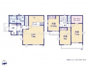 上尾市大字瓦葺、新築一戸建ての間取り画像です