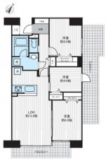 桶川市南、マンションの間取り画像です