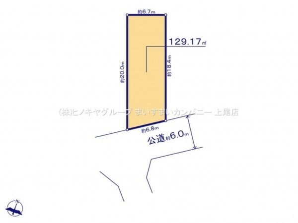 上尾市小泉、土地の間取り画像です