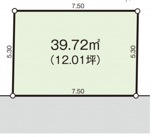 上尾市大字地頭方、土地の間取り画像です