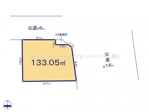 桶川市上日出谷南、土地の間取り画像です