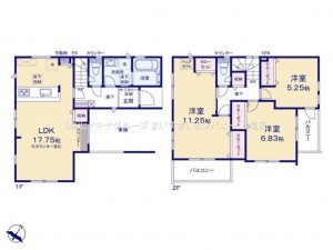 桶川市東、新築一戸建ての間取り画像です