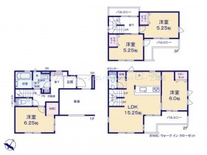 桶川市東、新築一戸建ての間取り画像です