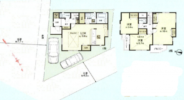 上尾市西宮下、新築一戸建ての間取り画像です
