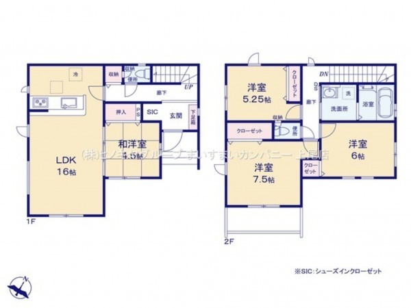 上尾市大字平塚、新築一戸建ての間取り画像です