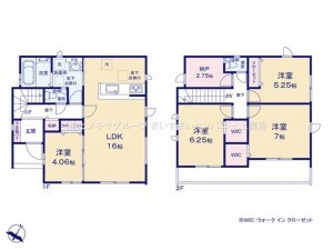 上尾市大字平塚、新築一戸建ての間取り画像です