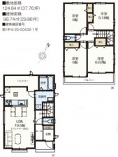 桶川市坂田東、新築一戸建ての間取り画像です