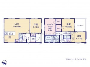 上尾市西宮下、新築一戸建ての間取り画像です