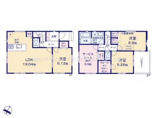 上尾市西宮下、新築一戸建ての間取り画像です