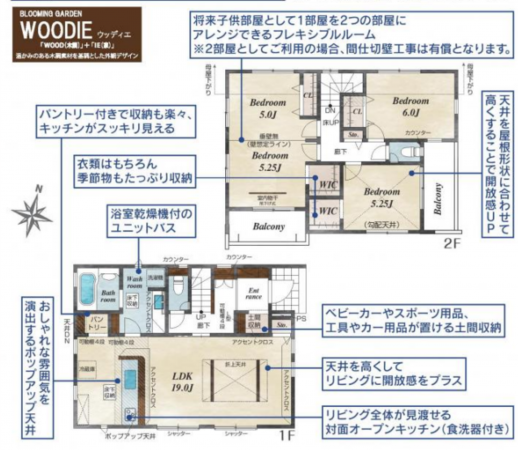 上尾市小泉、新築一戸建ての間取り画像です