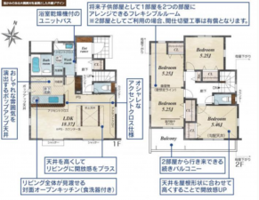 上尾市小泉、新築一戸建ての間取り画像です