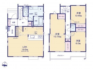 上尾市小泉、新築一戸建ての間取り画像です