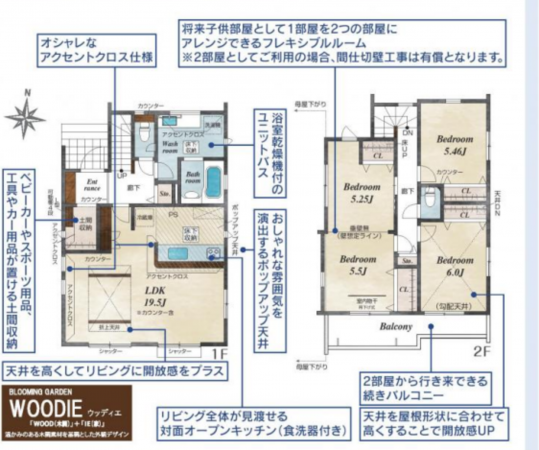 上尾市小泉、新築一戸建ての間取り画像です