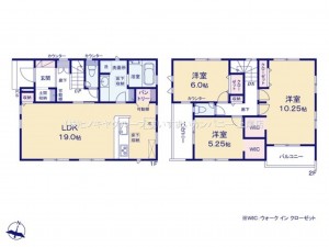 上尾市小泉、新築一戸建ての間取り画像です