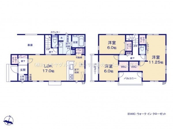 上尾市小泉、新築一戸建ての間取り画像です
